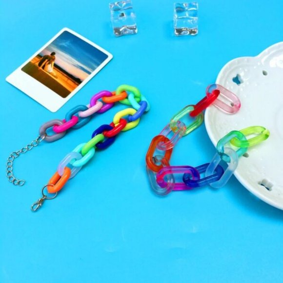 Colorful Rainbow Handmade Chain Candy Bracelet - Picture 7 of 7